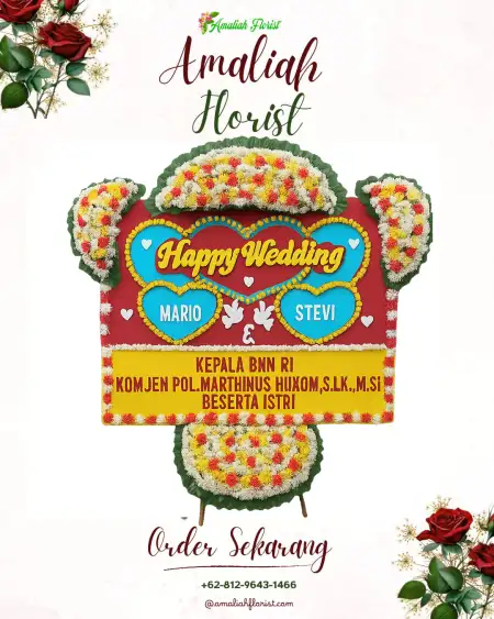 Papan Bunga Pernikahan Jaticempaka